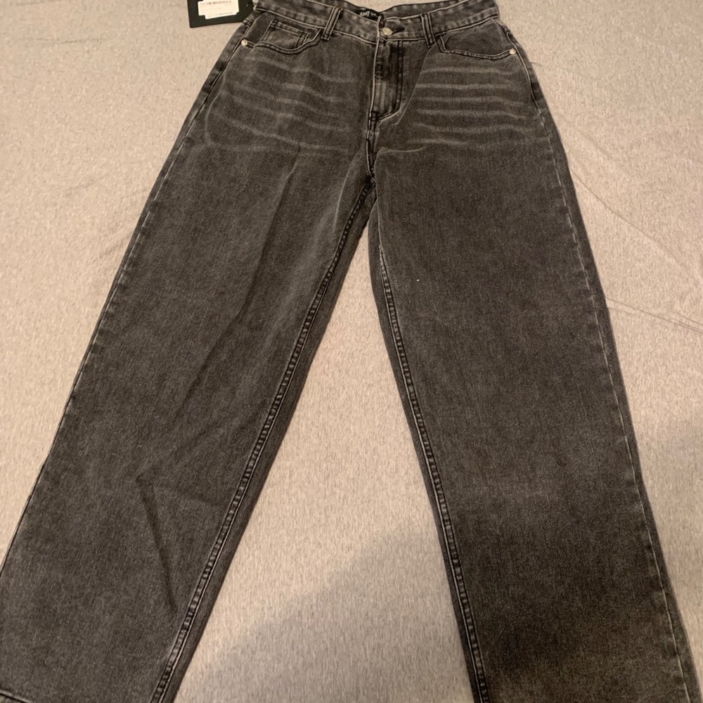 black wide leg jeans